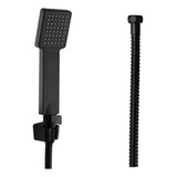 Ducha Manual Quadrada Preto Para Duchas C Flexível 1 80m