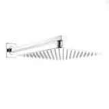 Ducha Quadrada Cromada Em Inox 20x20 Braço 38 Cm Parede-não Elétrica