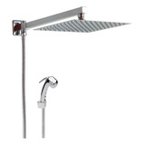 Ducha Slin 20x20 304 C Desviador Chuveirinho Braço 30cm