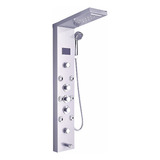 Ducha Vertical Spa Inox Hidromassagem E Cascata Led Niquel