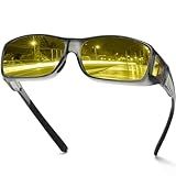 DUCO Óculos De Direção Com Visão Noturna Para Homens E Mulheres Lentes Noturnas Amarelas Polarizadas Antirreflexo 8953Y Lente De Visão Noturna Com Armação Cinza Transparente Tamanho B03 L Large