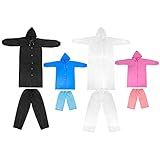 DUEBEL Pacote Familiar De Ponchos De Chuva Para Pais E 2 Crianças 8 Peças De Casaco De Chuva Grosso Reutilizável E Calça Com Material EVA Impermeável E Respirável Ideal Para Parques Temáticos 