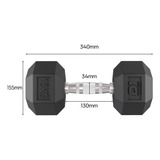 Dumbbell Sextavado Emborrachado 15kg Academia Musculação