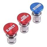 DUNSIHUI 3 Peças Eject Nitrous Fire Missiles Cigarette Lighter Button Plug 12V Power Cover Replacement Fit Most Auto Car Truck Cigarro Isqueiro Botão Veículos Alumínio Ejetar Fogo Mísseis Nitroso