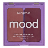 Duo De Blush Ruby Rose Mood Hb870-1 Alta Pigmentação