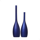 Dupla Garrafa Decorativa Tulipa Decoração Cerâmica Azul