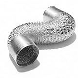 Duto 150mm 06 Pol 03 Metros Sanfonado Alumínio Para Exaustão Ventilação Leve Flexível Resistente