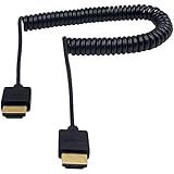 Duttek Cabo HDMI Enrolado Cabo Espiral HDMI 4K Cabo Espiral HDMI Extremamente Fino Macho Para Macho Cabo Enrolado Para Cabo 3D E 4K Ultra HD TV Stick HDMI 2 0 2 5 M 8 2 FT 