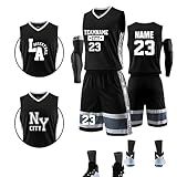 DVGEY Camisetas De Basquete Personalizadas Qualquer Nome Número Logotipo Do Time Camisetas De Basquete Para Homens Mulheres Crianças Adulto Conjunto De Uniforme De Basquete Preto Custom Basketball