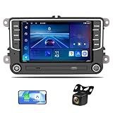 DVRMEDIA Estéreo Automotivo 4 64G Para Volkswagen Jetta Passat Beetle Tiguan Polo Golf CC Skoda Rádio Veicular Com Tela Sensível Ao Toque De 17 Cm Com Carplay Android Auto VW Stereo Com Câmera De