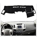 DYJGUXEB Adequado Para Toyota Fortuner Hilux 2005 2015 LHD Capa De Painel De Carro Capa Preta Antiderrapante Para Painel De Carro Capa De Painel Frontal Carpete