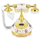 Dyna Living Telefone Fixo Vintage Telefone Antigo Antigo Com Botão De Pressão Visor LCD Telefone Fixo Decoração De Telefone Retrô Volume De Toque Ajustável Telefone Retrô Para Uso Doméstico Ou