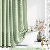 Dynamene Cortina De Chuveiro De Tecido Stall 91 4 X 182 9 Cm Meia Boho Tufada Chevron Listrada Pequenas Cortinas De Banheiro De Tecido Conjunto De Cortina De Chuveiro De Poliéster Impermeável