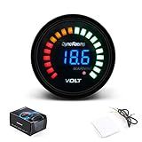 Dyno Racing Voltímetro Digital Para Carro 2 Tamanhos 52Mm 12V 20 Led Preto 7 5 20V Medidor De Carro