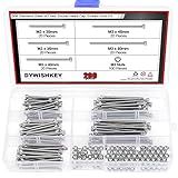 DYWISHKEY 200 Pieces M3 X 30mm 35mm 40mm 45mm 50mm Stainless Steel 304 Hex Socket Head Cap Bolts Screws And Nuts Kit