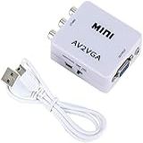 E Universal Adaptador AV Para VGA 1080P HD Mini VGA Conversor De Vídeo RCA Para VGA HD Com Conector De áudio De 3 5 Mm Para PC Laptops STB Computador