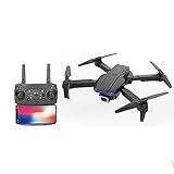 E99 Pro Drone With 4K UHD Dual Cameras WiFi FPV Live Video Foldable Mini Aerial Photography Drone With Brushless Motor One Key Return Altitude Hold Headless Mode Single Camera Black 