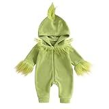 Eadrioss Roupa De Natal Para Bebê Monstro Verde Infantil Menino Menina Fantasia De Natal Macacão Roupas Felpudas Presente De Natal Monstro Verde 18 A 24 Meses 