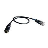 Earsing - Adaptador Preto De 3-5 Mm Para RJ9 - Conversor De Fone De Ouvido - Compatível Com Telefones IP Ciscoo -7931G A 8945-