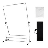 EarZoom Difusor De Luz Para Fotografia De 200 X 150 Cm Com Tecido Translúcido Refletor De Painel Com Moldura Giratória De 360 Graus E Suporte Ajustável De Altura De 2 A 10 Pés Com Rodízios Para Fotos