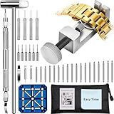 EasyTime Kit De Remoção De Elos De Relógio Conjunto De Ferramentas De Reparo Profissional De Relógio Com 108 Barras De Mola Para Redimensionamento De Pulseira De Substituição De Pulseira De Ajuste De
