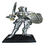 Ebros Gift Mini Estatueta Medieval De Cavaleiro Valente Com Espada E Escudo Largo De 12 Cm De Altura Com Armadura Espadachim Em Pé Na Guarda Era Dos Reis Escultura Decorativa Miniatura
