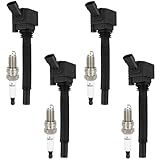 ECCPP UF673 4 Bobinas De Ignição Wilth 4 Velas De Ignição Irídio Para Fiat 500 1 4L 2012 2013 2014 2015 2016 2017 Para Dodge Dart 1 4L 2013 2014 2015 2016 6800 81914 AC UF673