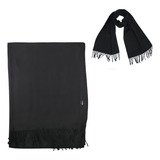 Echarpe Feminino Cachecol Manta Pashmina Lenço Xale Longo Cor Preto
