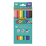 Ecolápis De Cor Multicolor Super 12 Cores 2 Lápis Grafite