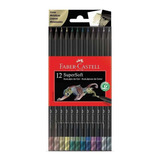 Ecolápis De Cor Supersoft 12 Cores Metálicas Faber Castell