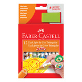 Ecolápis De Cor Triangular Jumbo Estojo Com 12 Cores Faber