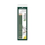 Ecolápis Grafite Faber Castell 9000 2B 6B 8B Ctl C 3 Unid SM 90008B