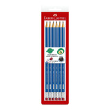 Ecolápis Grafite Faber Castell Max Azul Redondo C Bor 6 Un
