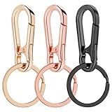 ECOOLOC 3 Peças Chaveiros De Metal Para Mulheres E Homens- Chaveiro Organizador De Clipe Para Carro Doméstico- Acessórios De Chaveiro Cortado