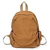 Ecosmile Mochila De Lona Feminina De Viagem Para Homens Estilo Vintage Para Mochila Casual Mini Marrom Large Mochila Casual