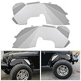 Ecotric Fender Interno De Alumínio Sólido Frontal Compatível Com Jeep Wrangler JK JKU 2 Portas E 4 Portas Prateadas