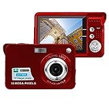 EDealz Câmera Digital Megapixel De 18 MP Com Tela LCD De 2 7 Polegadas  Bateria Recarregável  Foto E Vídeo HD Para Fotografia Interna E Externa Para Adultos  Crianças  Vermelho 