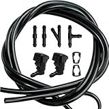 EDIETH Kit Completo De Sistema De Arruela -2 Bocais - Mangueira - 4 Adaptadores- Serve Para Ford F250-F550 2011-2016 Super Duty Replace BC3Z-17603-A- BC3Z17603A