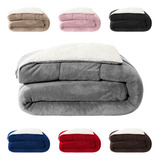 Edredom Coberdrom Sherpa Manta Soft Dupla Face Solteiro