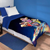 Edredom Solteiro Com Sherpa Lepper 150x220cm Cor Azul Desenho Do Tecido Patrulha Canina