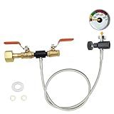 Edsumey Mangueira Adaptadora De Recarga De Cilindro De Garrafa De Co2 Azul Para Máquina De Refrigerante Cga320- Para Recarga De Garrafa De Tanque De Co2 Azul -cga320 A Tr21-4- Válvula Dupla