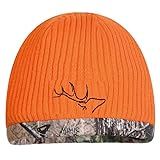 EDTREK Gorro Jovem Reversível Tech Touca Infantil Menino Chapéu Infantil De Inverno De Lã à Prova De Vento Para Meninos E Meninas E Chapéus De Caça Laranja Blaze Em Camuflagem Profunda Laranja