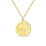 EFASHION Colar Feminino E Masculino Banhado A Ouro 14K Prata Esterlina 925 Simples Com Pingente De Medalha De Cruz Medium Ouro Sem Pedra Preciosa