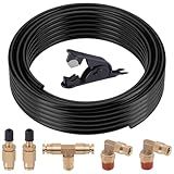 EilxMag Kit De Serviço De Linha De Ar Para Suspensão De Saco De Mola De Ar Com Acessórios Encaixe De Cotovelo NPT De 1 4 Polegadas Tubo De Mangueira De PU De 30 Pés Válvula Schrader Componentes De Reposição Do Kit De Suspensão Do Air Bag Union Tee
