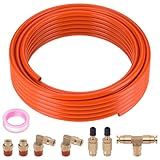 EilxMag Kit De Serviço De Linha De Ar Para Suspensão De Saco De Mola De Ar Com Acessórios Tubo De Mangueira De PU De 7 5 M Cotovelo NPT De 1 4 E Encaixe De Conector Estério Válvula Schrader Camiseta De União