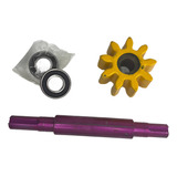 Eixo Pinhão 9 Dentes E Rolamentos Betoneira Cs 150l Csm