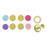 Ejetor Max Arabesco Doces Massa Biscoito 4 Moldes Bluestar Cor Amarelo Ejetor Max Arabescos Bluestar
