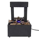 Ejoyous Fonte De Mesa Com Luzes LED Fonte De Mesa De Cachoeira Iluminada Decorativa Interna USB Ou Bateria Fonte De água De Relaxamento Com Pedras Para Escritório Em Casa Sala De Estar Quarto