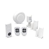 EKAZA Kit Alarme 2 Sensores Abertura - 1 Sensor Presença - 2 Controle - Sirene - Campainha - EKJM-T3231