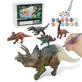 Ekuzi Kit De Pintura De Dinossauro Para Crianças Tricerátopos Grandes T Rex Estegossauro E Mais Presentes De Dinossauros Para Meninos E Meninas Lembrancinhas De Festa De Natal Artes E Artesanato